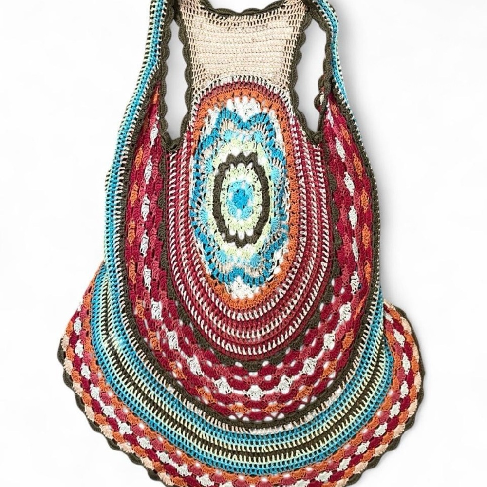 Crave Fame By Almost Famous Colorful Crochet Vest - Picture 2 of 3
